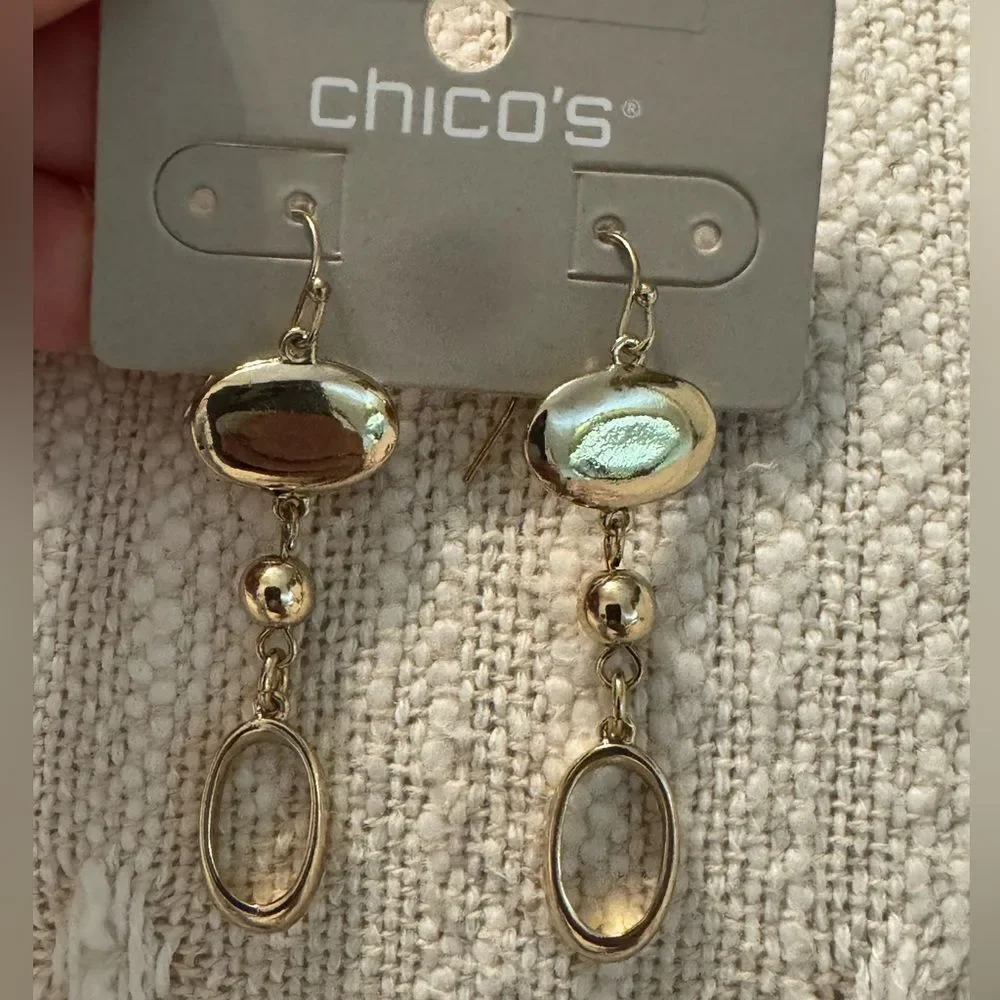 0235-Chico's Gold‎ Dangle Earrings